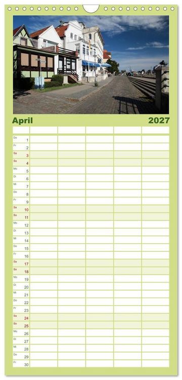 Produktbild: Familienplaner 2027 - Seebad Warnem&uuml;nde mit 5 Spalten (Wandkalender, 21 x 45 cm) CALVENDO