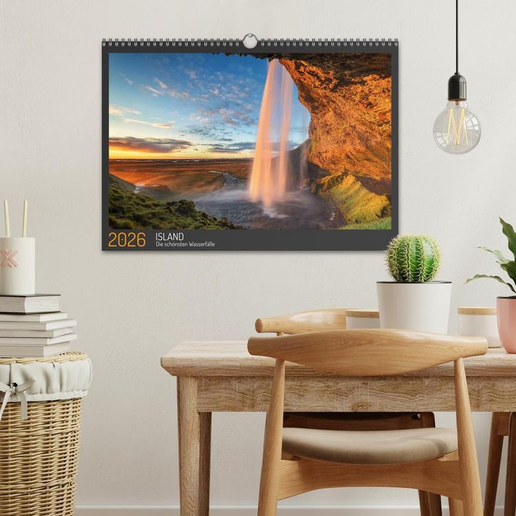 Produktbild: Island - Die sch&ouml;nsten Wasserf&auml;lle (Wandkalender 2026 DIN A3 quer), CALVENDO Monatskalender