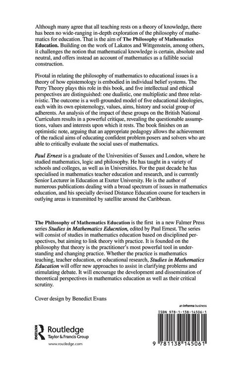 Produktbild: Ernest, P: Philosophy of Mathematics Education