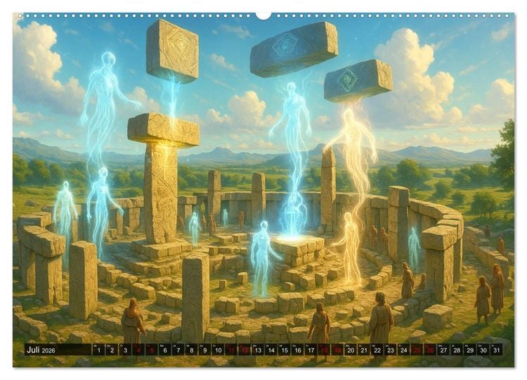 Produktbild: R&auml;tsel aus Stein - Uralte Baukunst neu gedacht (Wandkalender 2026 DIN A2 quer), CALVENDO Monatskalender
