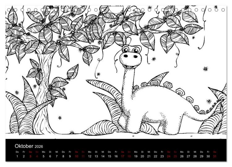 Produktbild: Bezaubernde Mini-Monster - Ein Ausmal-Kalender (Wandkalender 2026 DIN A4 quer), CALVENDO Monatskalender