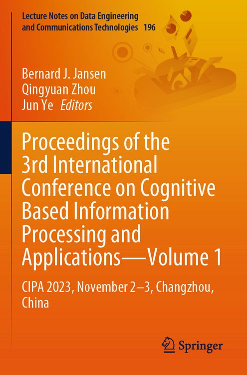 Produktbild: Proceedings of the 3rd International Conference on Cognitive Based Information Processing and Applications&ndash;Volume 1