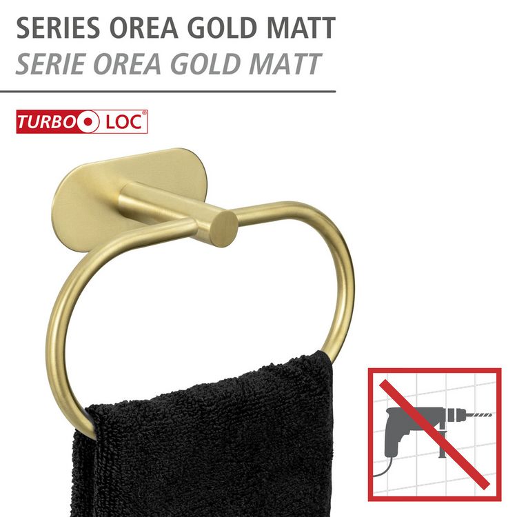 Produktbild: Turbo-Loc&reg; Handtuchring Mod. Orea Gold Matt, Befestigen ohne bohren
