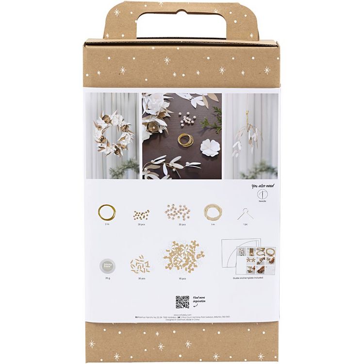 Produktbild: Creativ Company Kreativ Set Papierdeko, Kranz, Wei&szlig;, Hellnatur