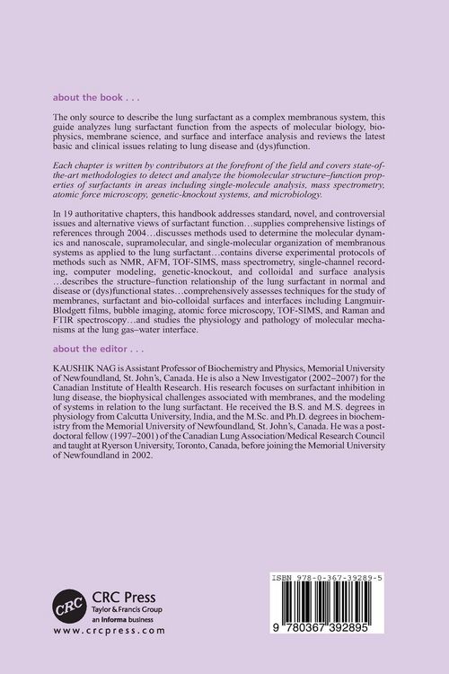 Produktbild: Lung Surfactant Function and Disorder
