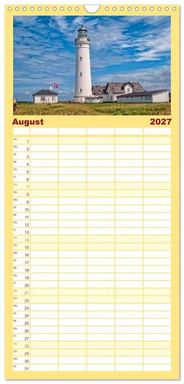 Produktbild: Familienplaner 2027 - Leuchtt&uuml;rme - maritime Wegweiser mit 5 Spalten (Wandkalender, 21 x 45 cm) CALVENDO