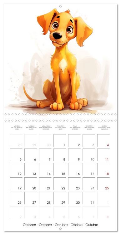 Produktbild: Chiens joyeux (Calendrier mural carr&eacute; 2026 30x30 cm) Calendrier double avec une page pour vos prises de notes