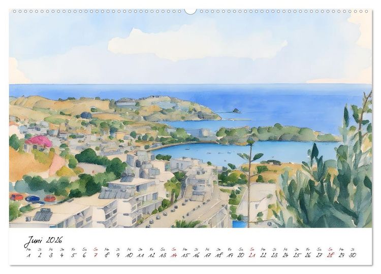 Produktbild: Kretas einladende Urlaubsorte (hochwertiger Premium Wandkalender 2026 DIN A2 quer), Kunstdruck in Hochglanz