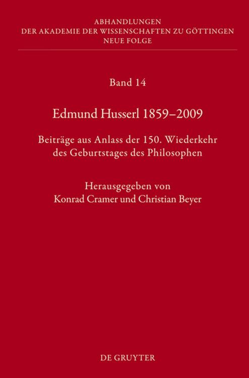 Produktbild: Edmund Husserl 1859&ndash;2009