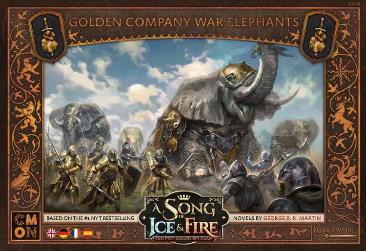 Produktbild: Song of Ice & Fire - Golden Company War Elephants (Kriegselefanten der Goldenen Kompanie) DE/EN/ES/FR
