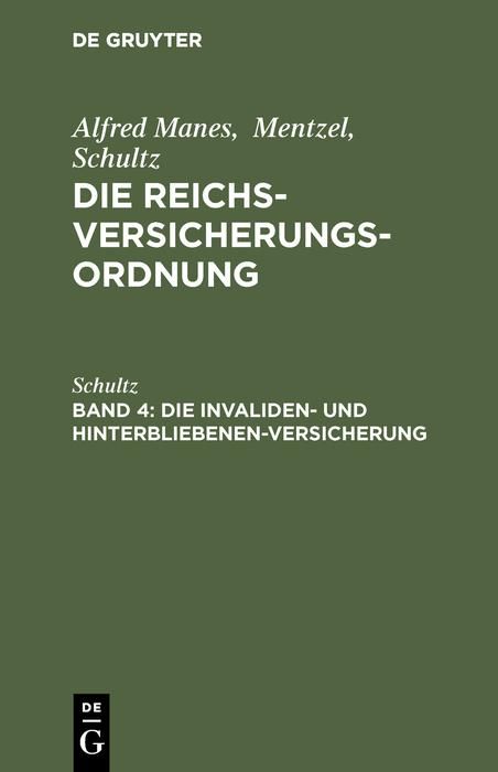 Produktbild: Die Invaliden- und Hinterbliebenen-Versicherung