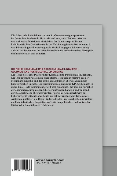 Produktbild: Koloniale Stra&szlig;ennamen