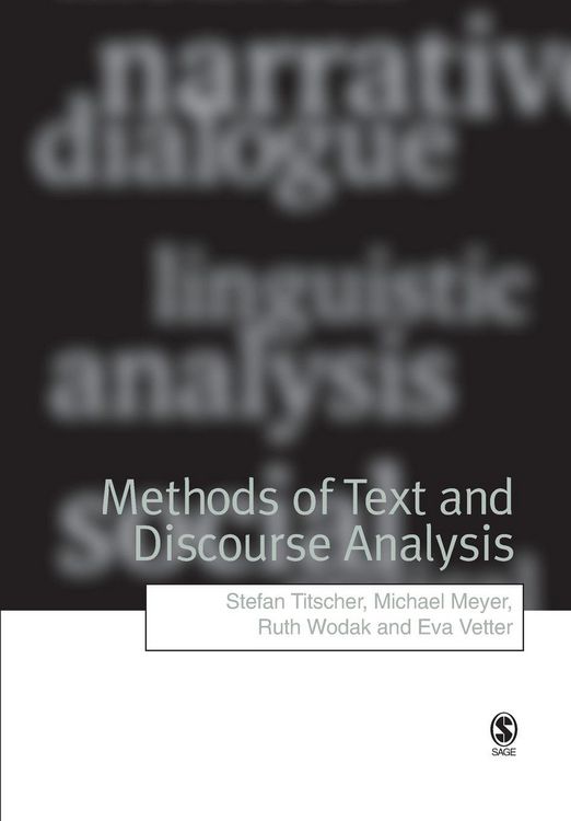 Produktbild: Methods of Text and Discourse Analysis