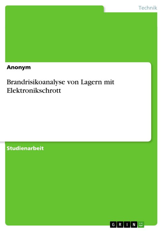 Produktbild: Brandrisikoanalyse von Lagern mit Elektronikschrott