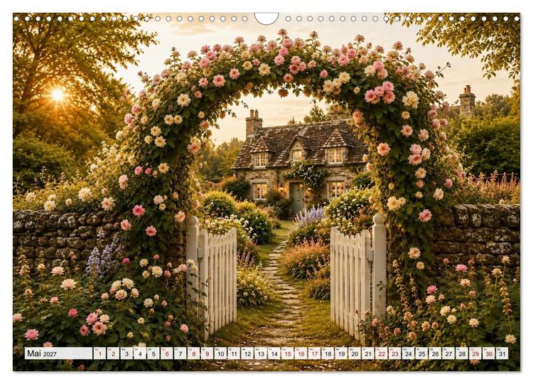 Produktbild: Landhauspoesie im Cottage-Stil (Wandkalender 2027 DIN A3 quer), CALVENDO Monatskalender