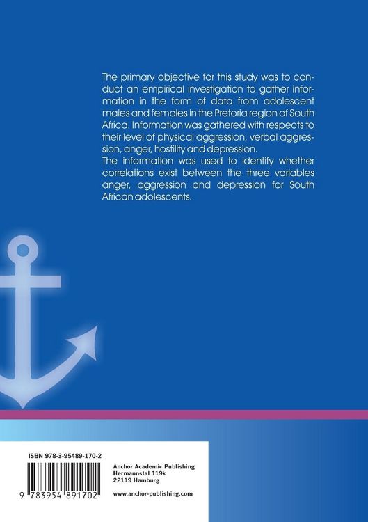 Produktbild: Are our kids really that angry? An empirical investigation into adolescent aggression in the South African context