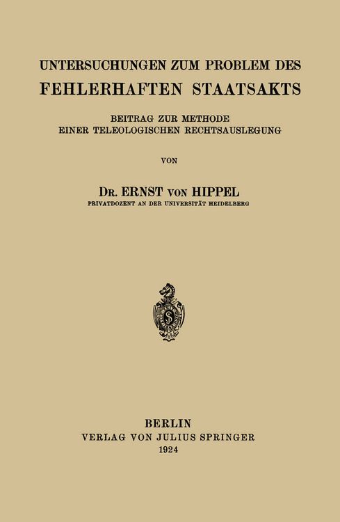 Produktbild: Untersuchungen zum Problem des Fehlerhaften Staatsakts