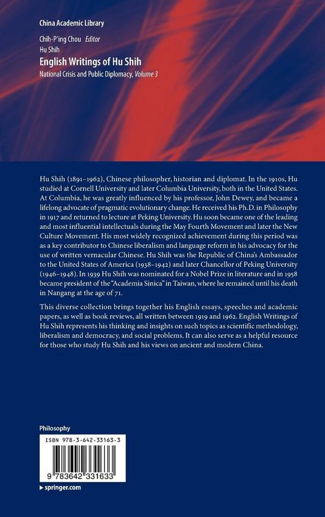 Produktbild: English Writings of Hu Shih