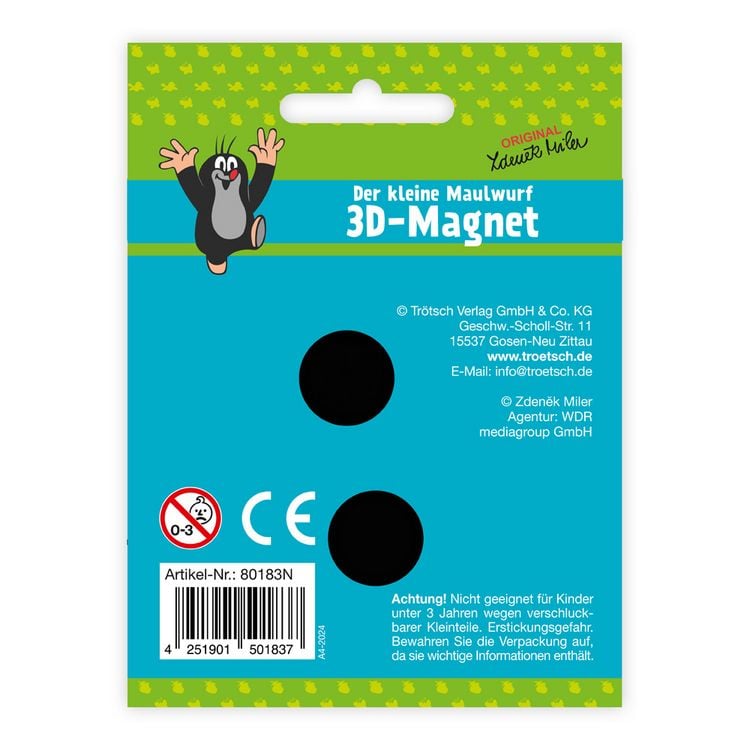 Produktbild: Tr&ouml;tsch Der kleine Maulwurf 3D-Magnet Motorrad