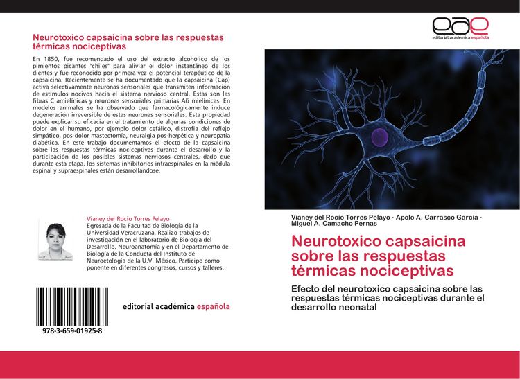 Produktbild: Neurotoxico capsaicina sobre las respuestas t&eacute;rmicas nociceptivas