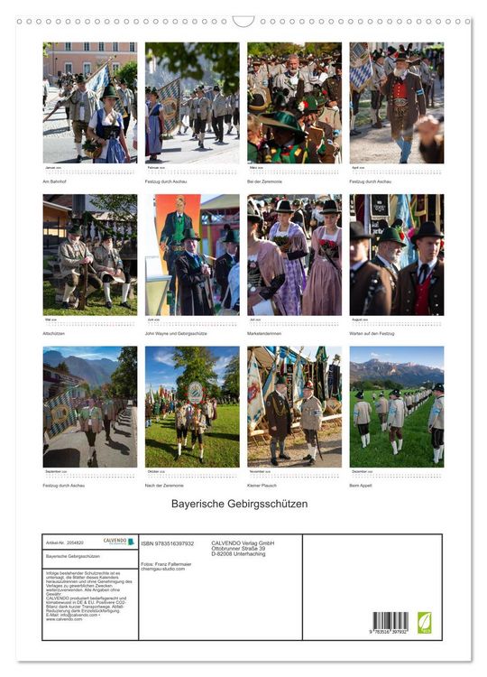 Produktbild: Bayerische Gebirgssch&uuml;tzen (Wandkalender 2026 DIN A2 hoch), CALVENDO Monatskalender