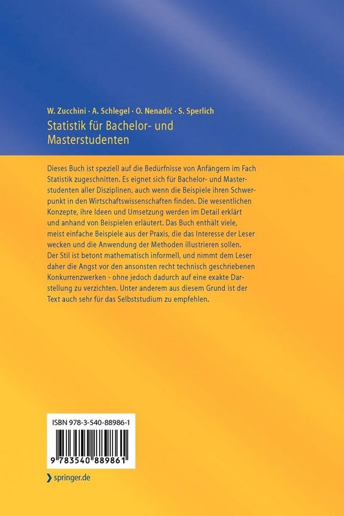 Produktbild: Statistik f&uuml;r Bachelor- und Masterstudenten