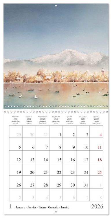 Produktbild: Painted landscapes dressed in seasonal colours (Wall Calendar 2026 12 &times; 12 Inch) CALVENDO 12 Month Wall Calendar