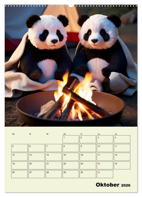 Produktbild: Ein pandastarkes Jahr - Flauschige Pandab&auml;ren zum Verlieben (hochwertiger Premium Wandkalender 2026 DIN A2 hoch), Kunstdruck in Hochglanz