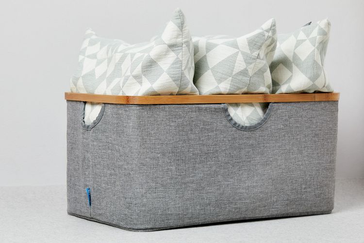 Produktbild: W&auml;schekorb Mod. Bahari aus Bambus, W&auml;schekorb, faltbar, 50 l