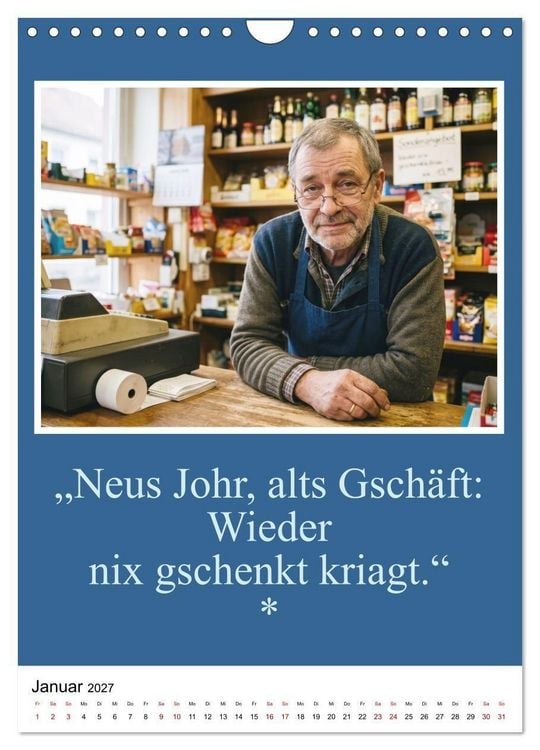 Produktbild: Schw&auml;bische Mundart - A Brezl ohne Salz isch wie a Dag ohne Bruddla (Wandkalender 2027 DIN A4 hoch), CALVENDO Monatskalender