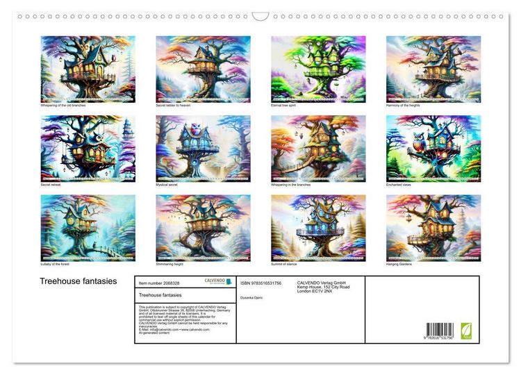 Produktbild: Treehouse fantasies (Wall Calendar 2026 DIN A2 landscape), CALVENDO 12 Month Wall Calendar