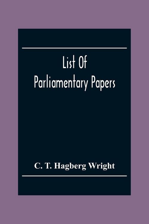 Produktbild: List Of Parliamentary Papers