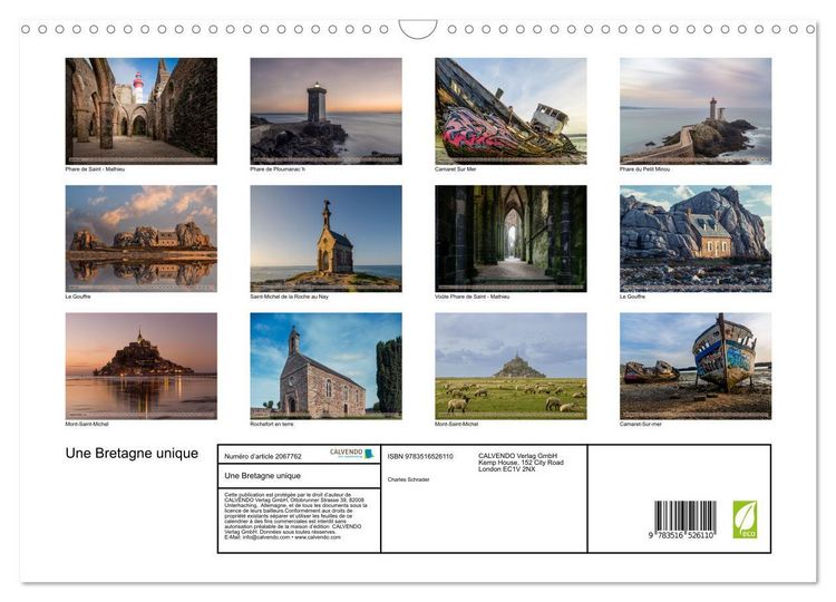 Produktbild: Une Bretagne unique (Calendrier mural 2026 DIN A3 vertical), CALVENDO calendrier mensuel