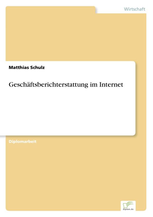 Produktbild: Gesch&auml;ftsberichterstattung im Internet