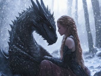 Produktbild: CALVENDO Puzzle Die H&uuml;terin und ihr Drachenfreund | 1000 Teile Lege-Gr&ouml;&szlig;e 64x48cm Foto-Puzzle f&uuml;r gl&uuml;ckliche Stunden