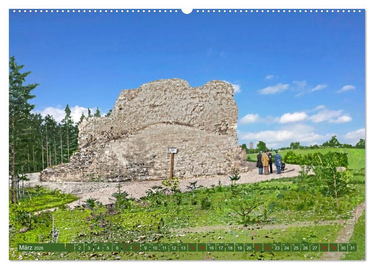 Produktbild: Aschersleben um 1900 &ndash; Auf der alten Burg - Kolorierte Schwarzwei&szlig;fotos (Wandkalender 2026 DIN A2 quer), CALVENDO Monatskalender