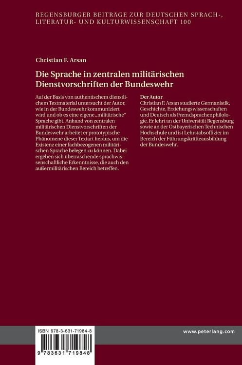 Produktbild: Die Sprache in zentralen militaerischen Dienstvorschriften der Bundeswehr