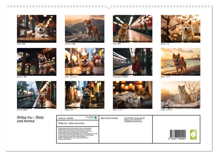 Produktbild: Shiba Inu - Stolz und Anmut (hochwertiger Premium Wandkalender 2026 DIN A2 quer), Kunstdruck in Hochglanz