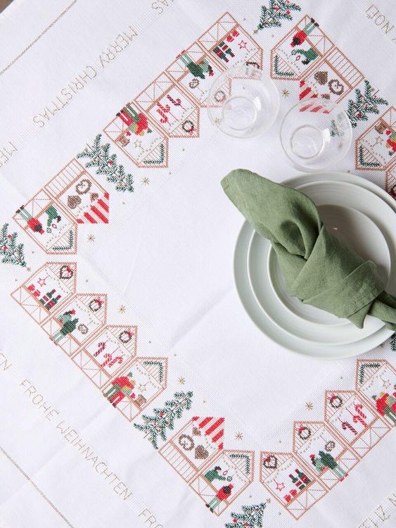 Produktbild: Stickpackung Gez&auml;hlter Kreuzstich, Decke Weihnachtsmarkt