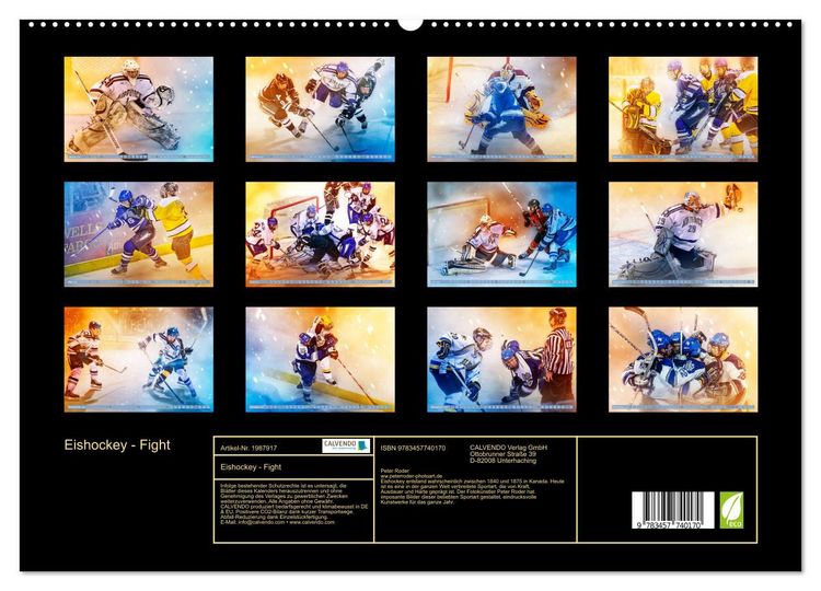 Produktbild: Eishockey - Fight (hochwertiger Premium Wandkalender 2026 DIN A2 quer), Kunstdruck in Hochglanz