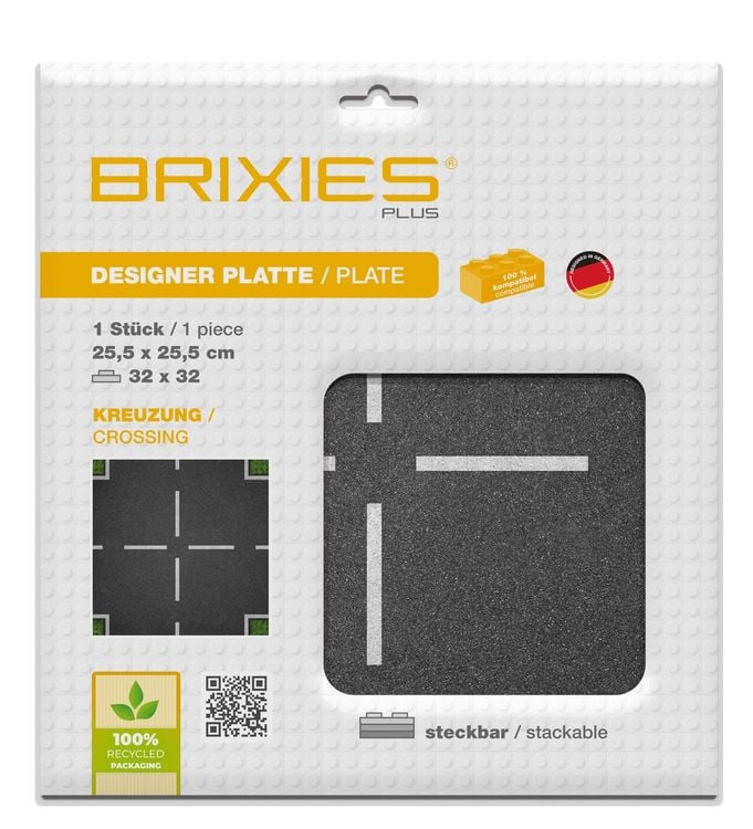 Produktbild: BRIXIES 225007 - Platte 32 x 32 Kreuzung , Fotorealistische Bauplatte, 1 St&uuml;ck