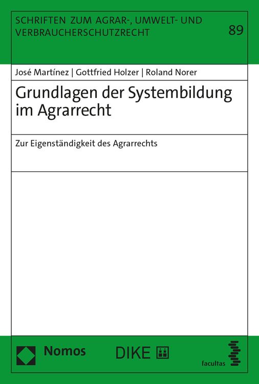 Produktbild: Grundlagen der Systembildung im Agrarrecht
