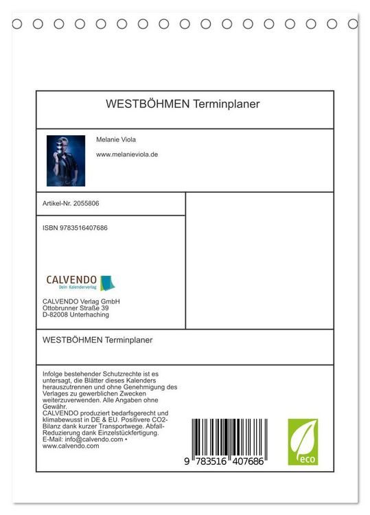 Produktbild: WESTB&Ouml;HMEN Terminplaner (Tischkalender 2026 DIN A5 hoch), CALVENDO Monatskalender
