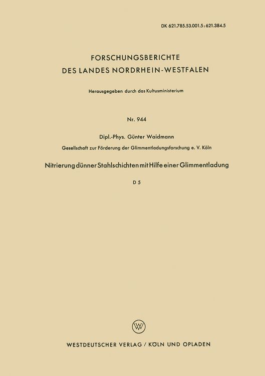Produktbild: Nitrierung d&uuml;nner Stahlschichten mit Hilfe einer Glimmentladung