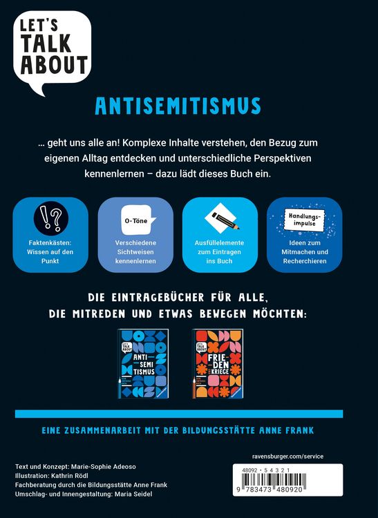 Produktbild: Let's talk about - Antisemitismus. Dein Eintragebuch