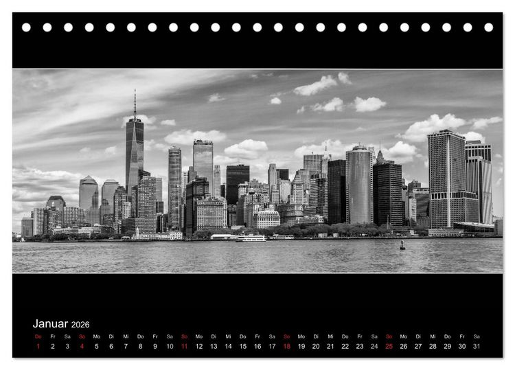 Produktbild: NEW YORK CITY H&ouml;hepunkte im Panoramaformat (Tischkalender 2026 DIN A5 quer), CALVENDO Monatskalender