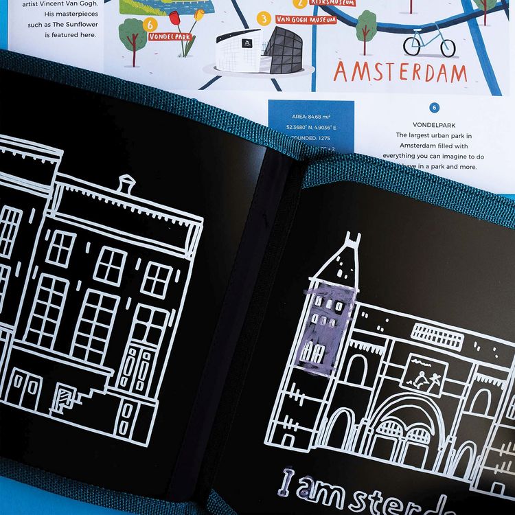 Produktbild: Kreidemalbuch Set mit 4 Kreiden Amsterdam