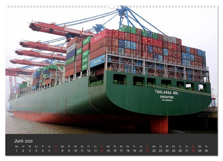 Produktbild: Hafen Hamburg 2026 (Wandkalender 2026 DIN A2 quer), CALVENDO Monatskalender