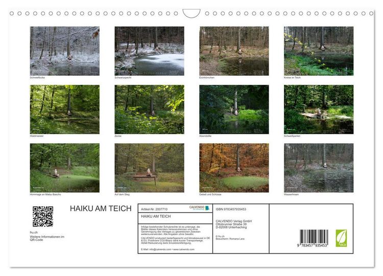Produktbild: HAIKU AM TEICH (Wandkalender 2026 DIN A3 quer), CALVENDO Monatskalender