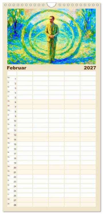 Produktbild: Familienplaner 2027 - Rainer Maria Rilke. Sein Leben, seine Werke mit 5 Spalten (Wandkalender, 21 x 45 cm) CALVENDO